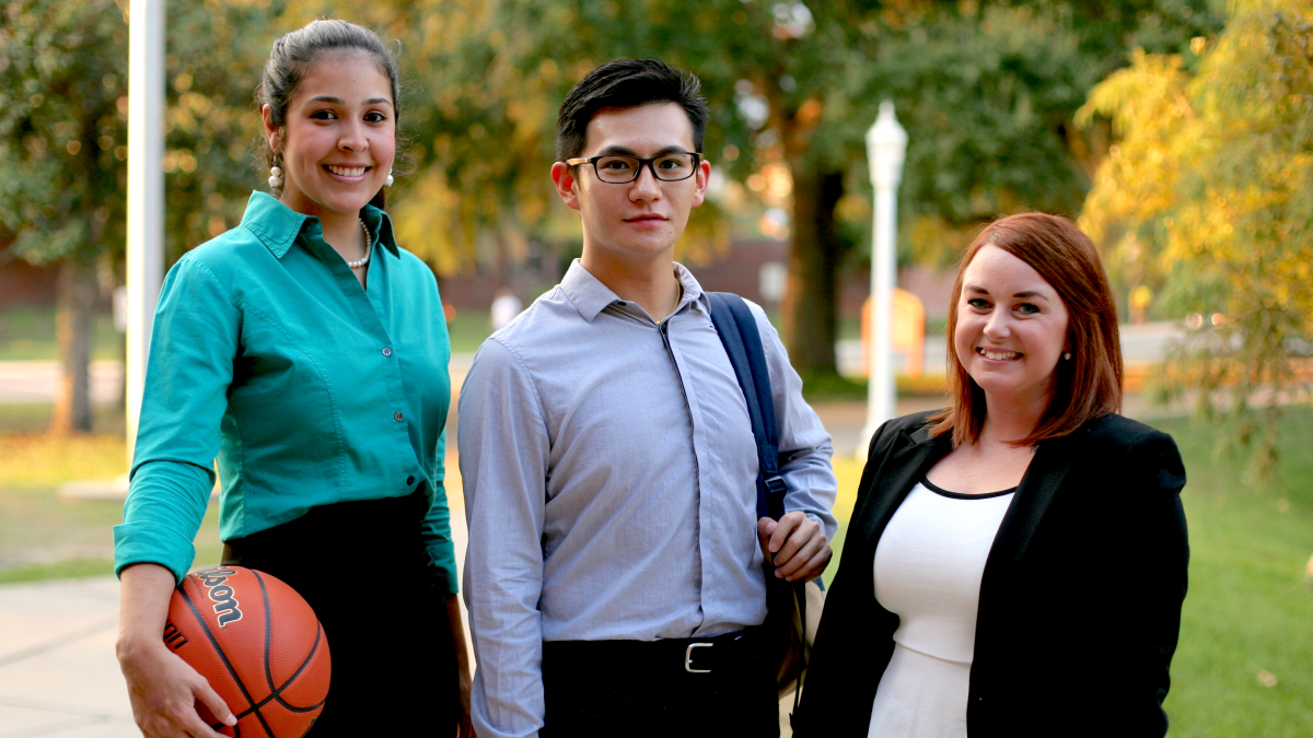 Students standing outside