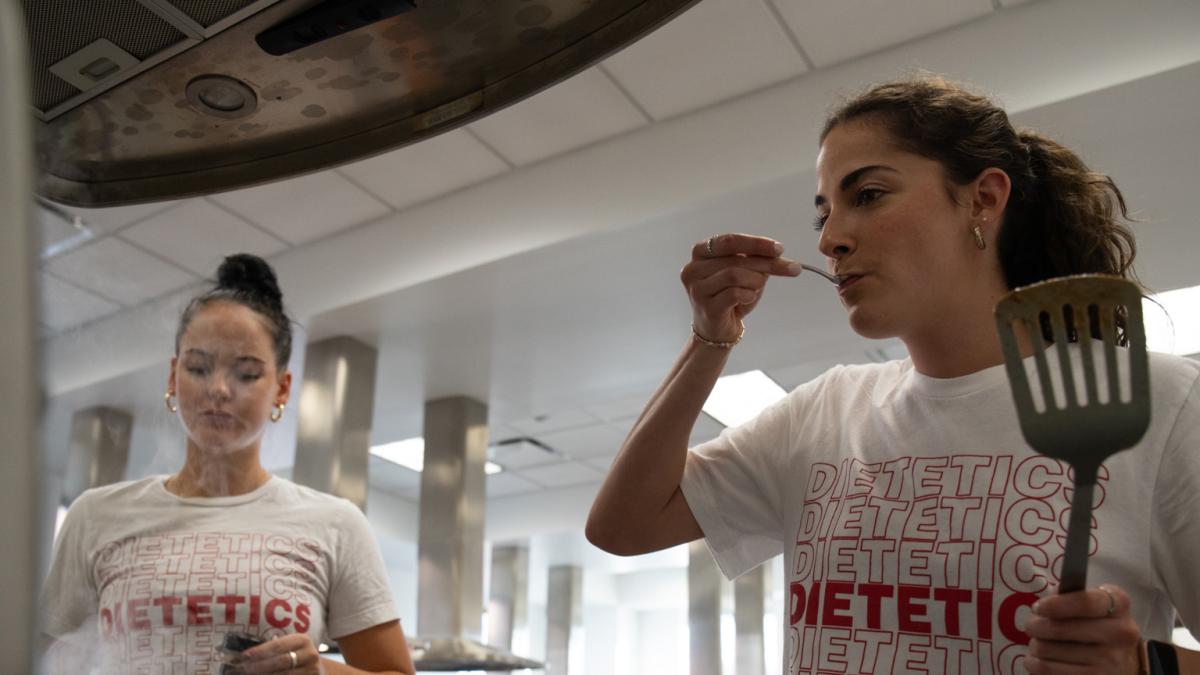Dietetic students cooking