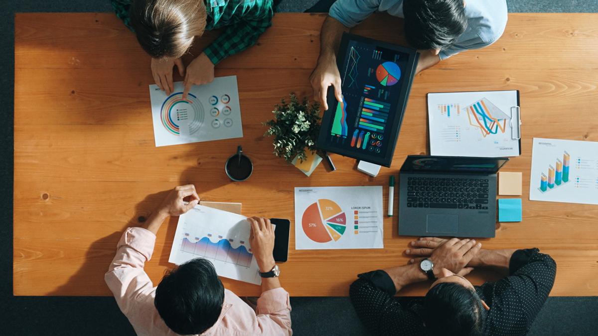 individuals working in a conference room