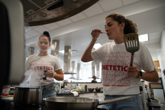 Dietetics student in the foods lab