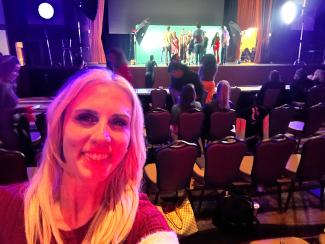 Carolyn Greiner on set of the Blox