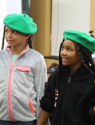 two students in a classroom